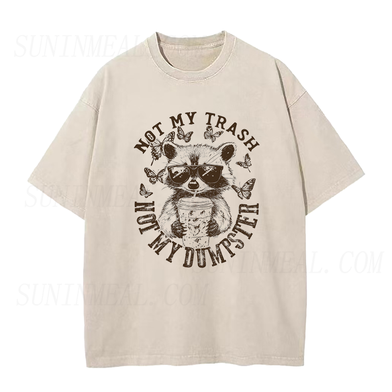 Not My Trash Not My Dumpster Raccoon Iced Coffee Unisex Tee