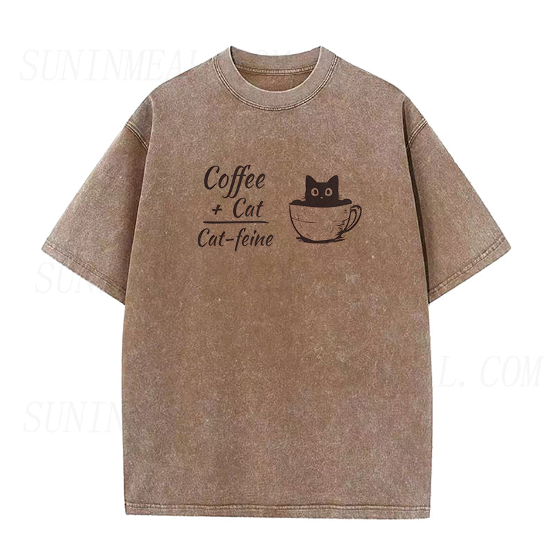 Coffee Plus Cat Equals Cat-feine Unisex Tee