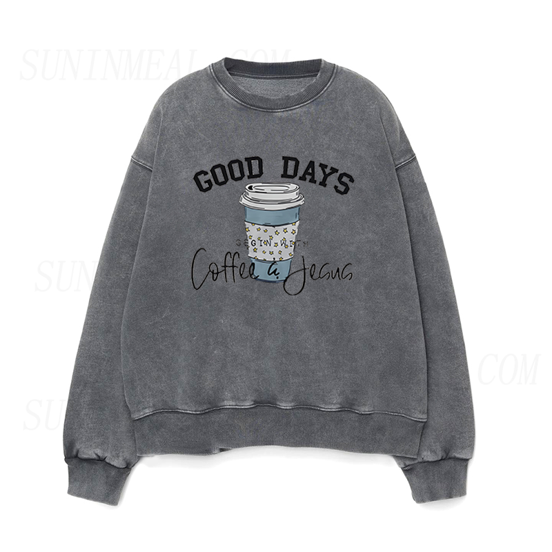 Good Days Begin With Coffee & Jesus Unisex Crewneck Sweatshirt