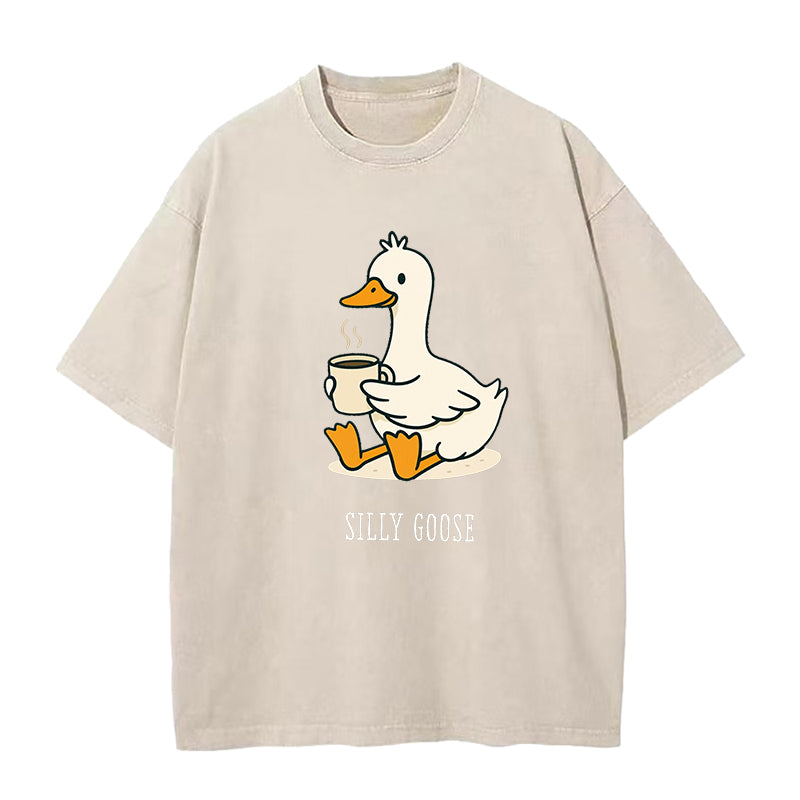 Funny Goose with Coffee Unisex Tee