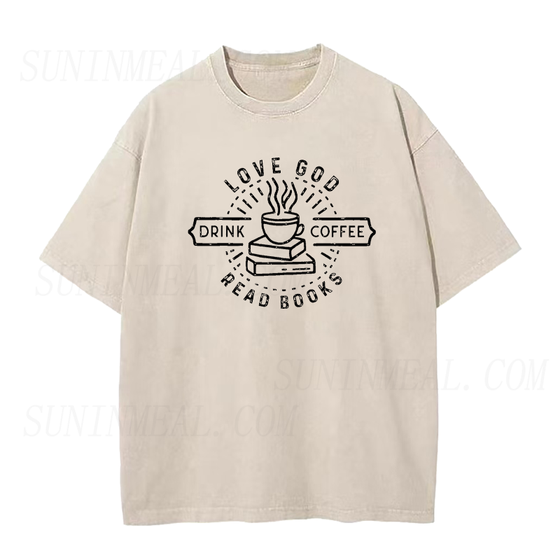 Love God Drink Coffee Read Books Tee