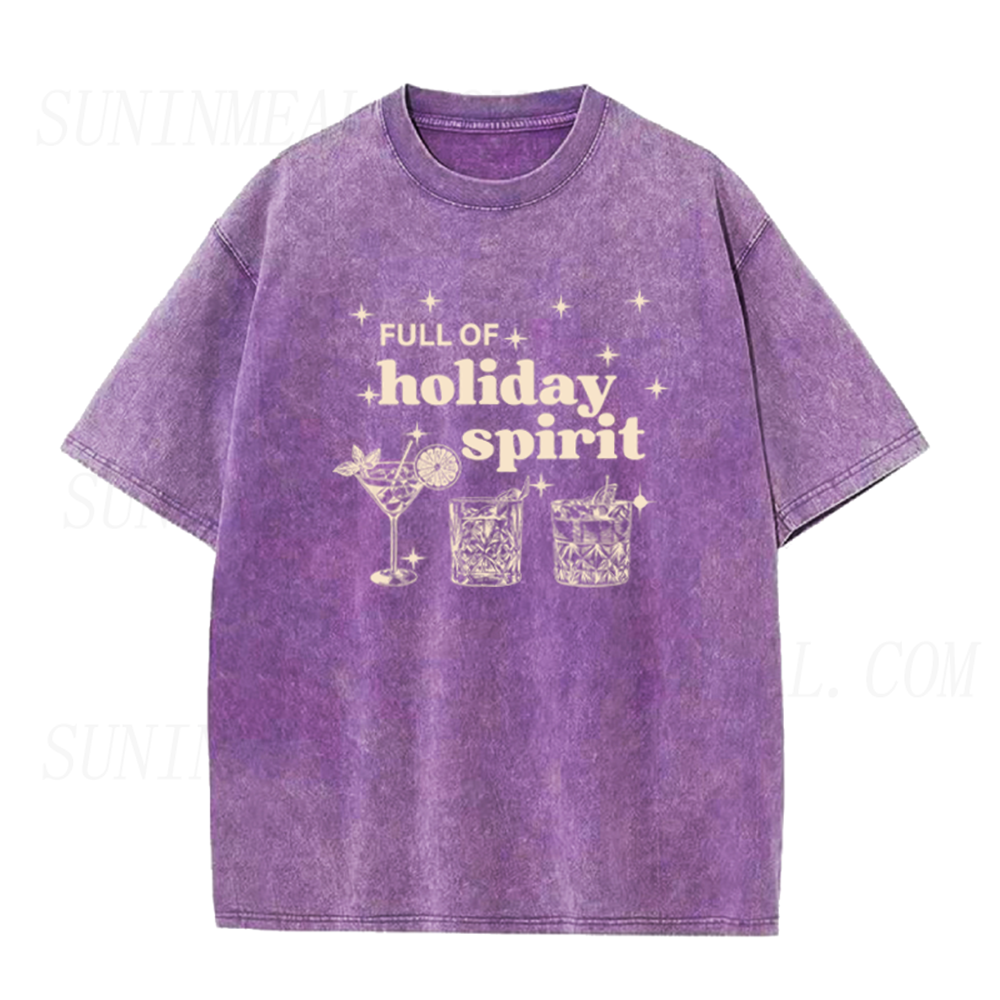 Full Of Holiday Spirit Margarita Christmas Unisex Tee