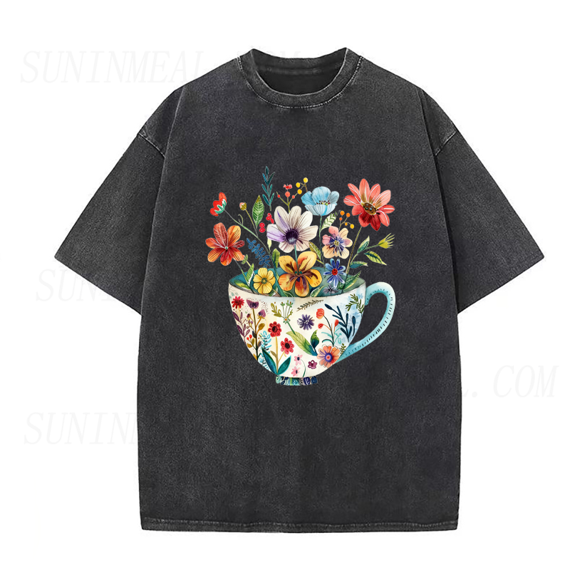 Floral Tea Cup Unisex Tee