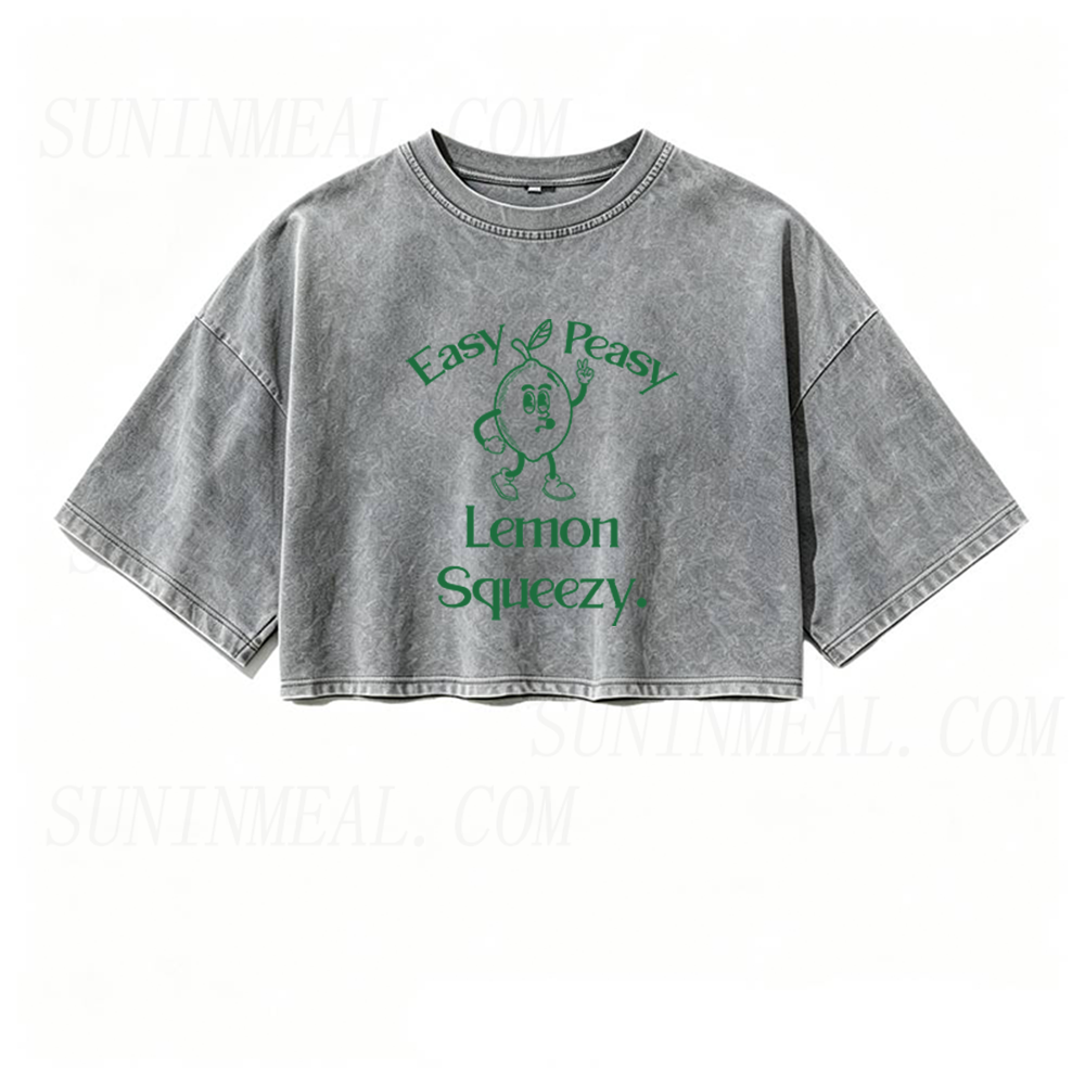 Easy Peasy Lemon Squeezy Oversized Crop Tee