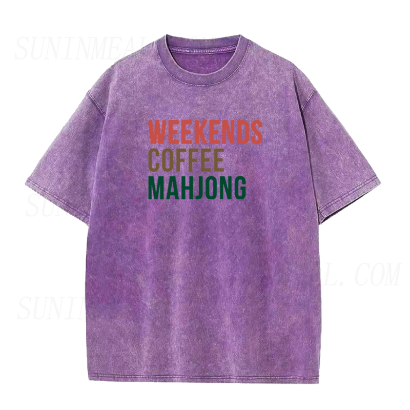 Weekends Coffee Mahjong Unisex Tee