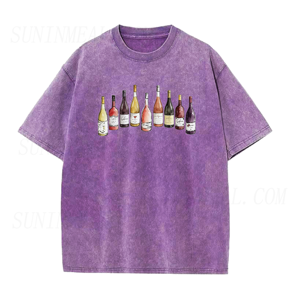 Watercolor Wine Bottles Graphic Unisex Tee