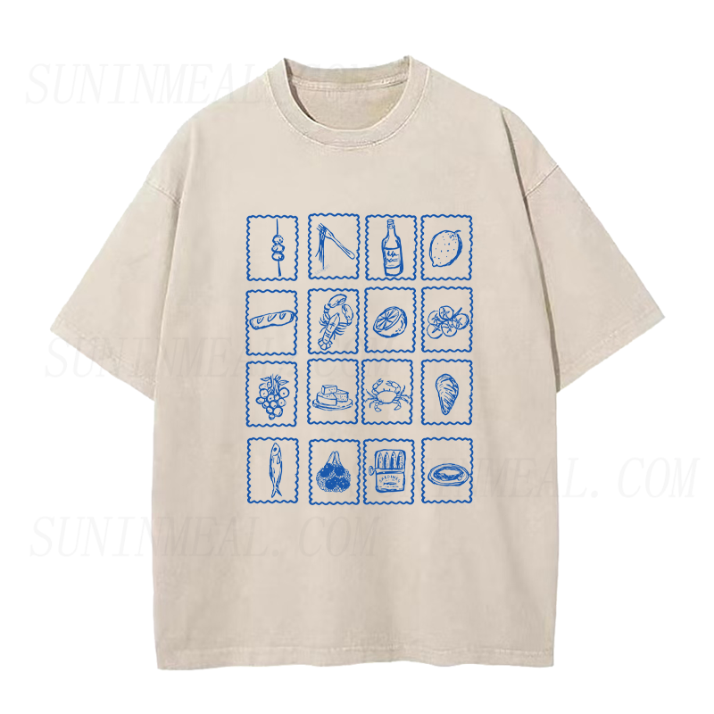 Snack & Seafood Stamp Unisex Tee