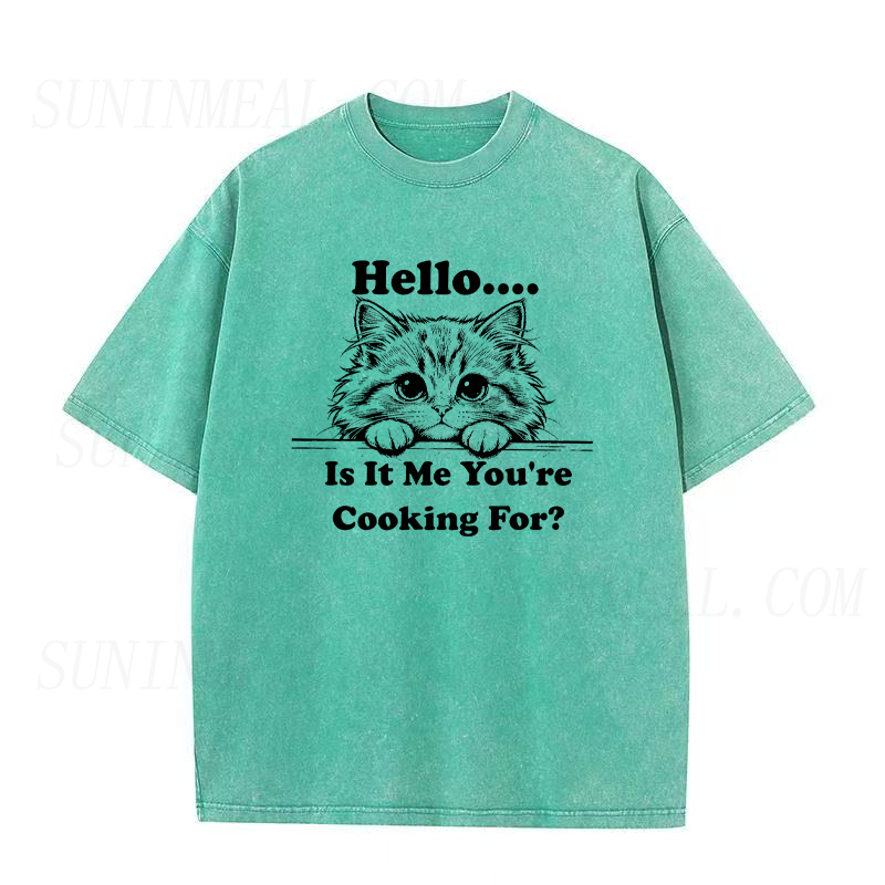 Hello Is It Me You're Cooking For Cute Cat Unisex Tee