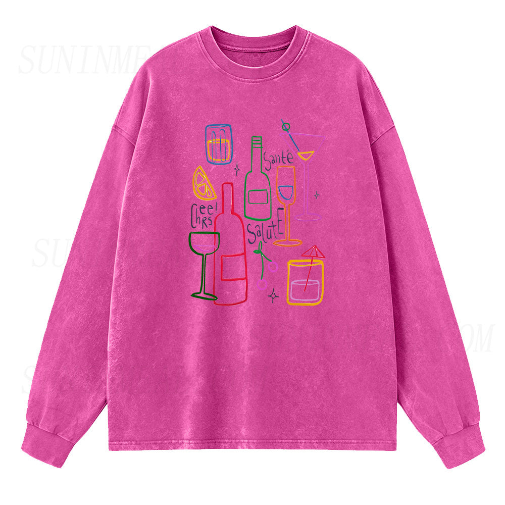 Cheers,Salute,Santé Long Sleeve Unisex Tee