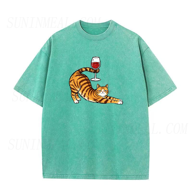 Cat with Wine Unisex Tee
