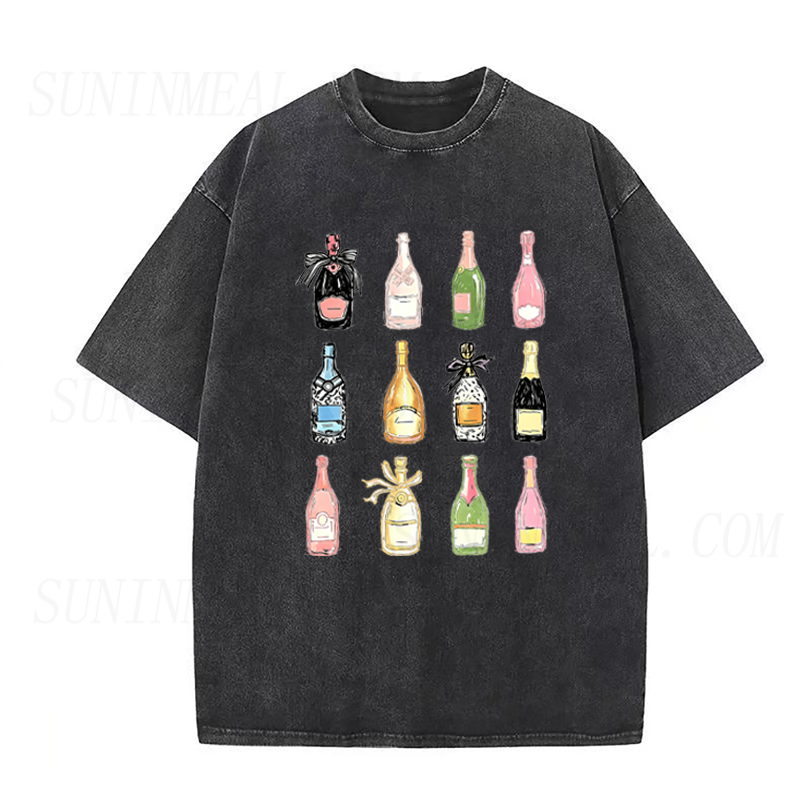 Retro Champagne Bottles Unisex Tee