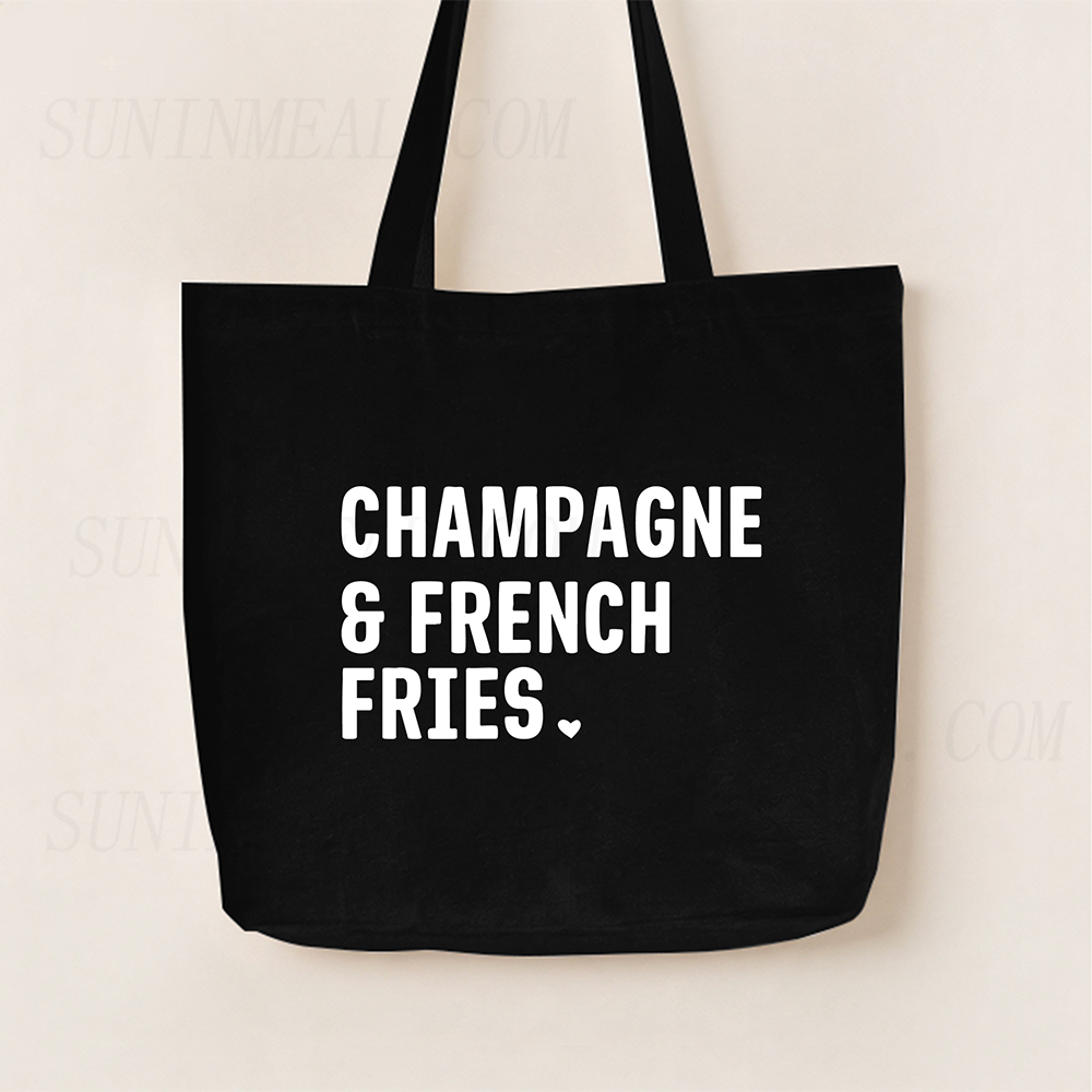 Champagne & French Fries Canvas Tote Bag