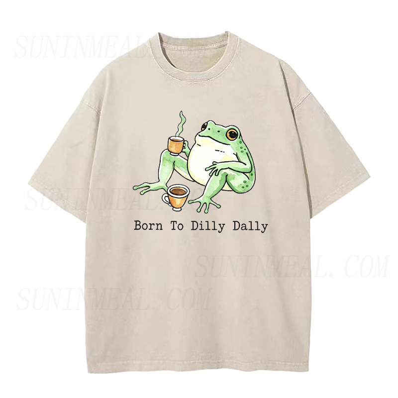 Born To Dilly Dally Coffee Frog Unisex Tee