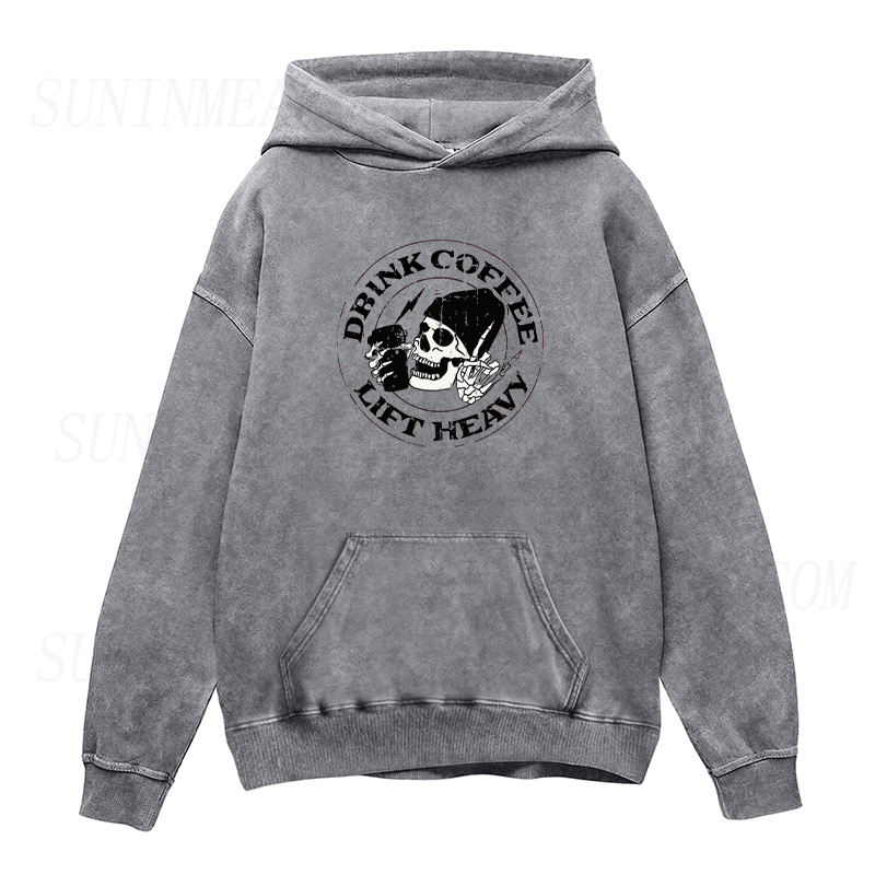 Drink Coffee Lift Heavy Unisex Hoodie