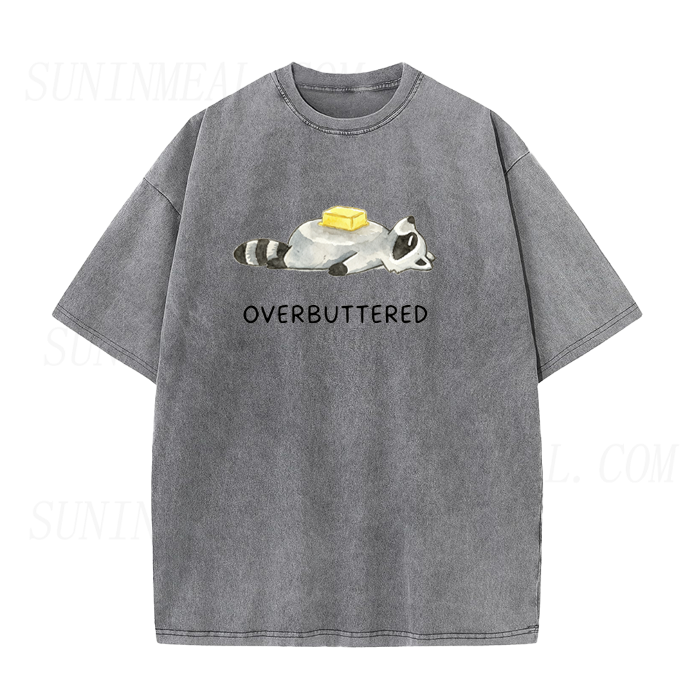 Overbuttered Raccoon Unisex Tee