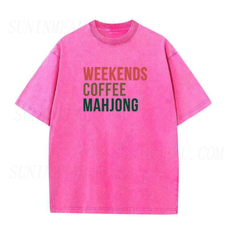 Weekends Coffee Mahjong Unisex Tee