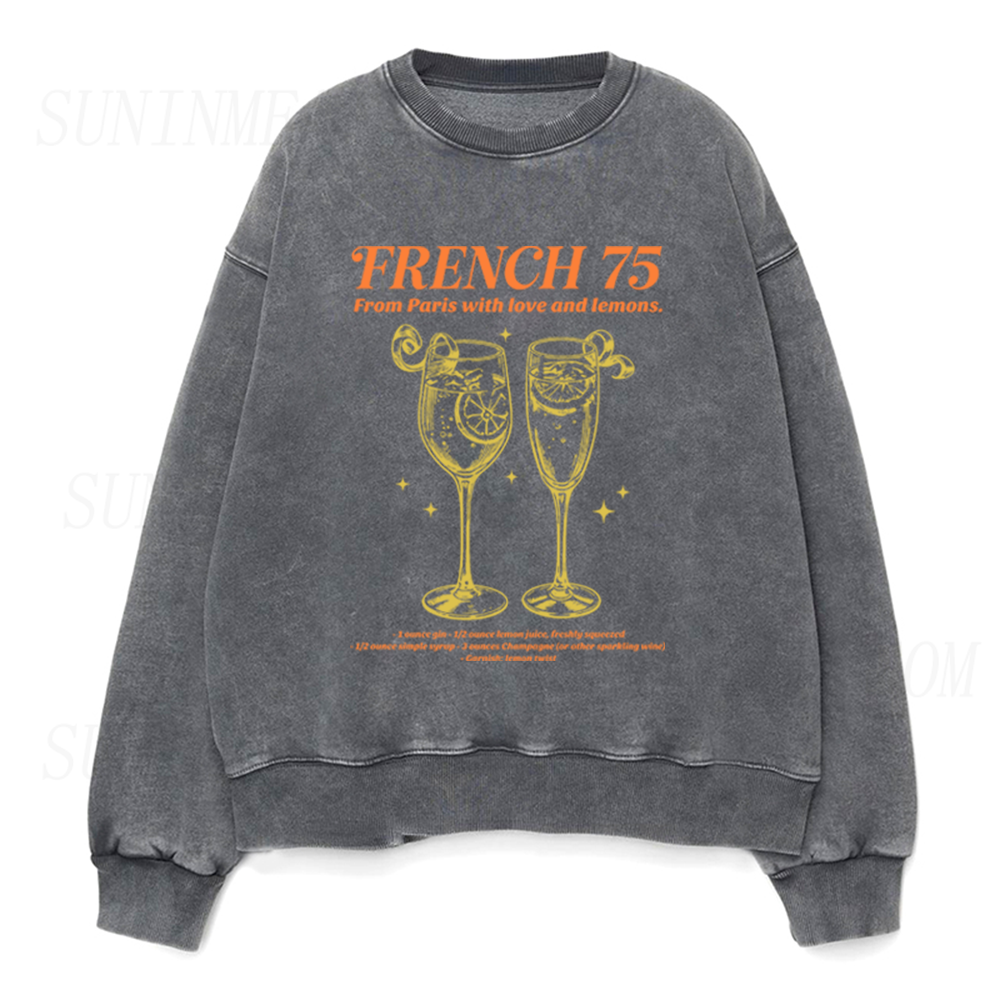 From Paris With Love And Lemons French 75 Cocktail Unisex Crewneck Sweatshirt