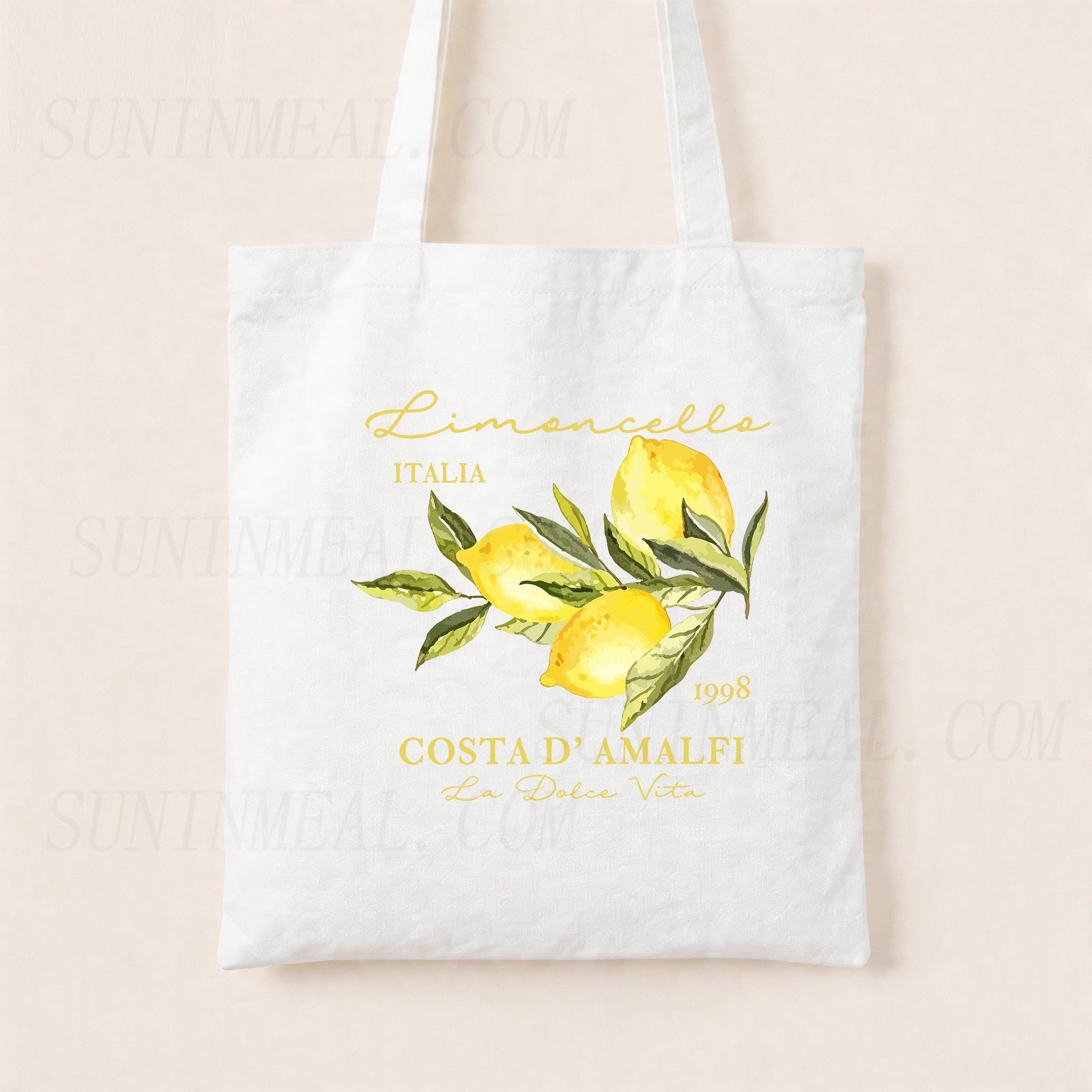 Retro Limoncello La Dolce Vita Canvas Tote Bag