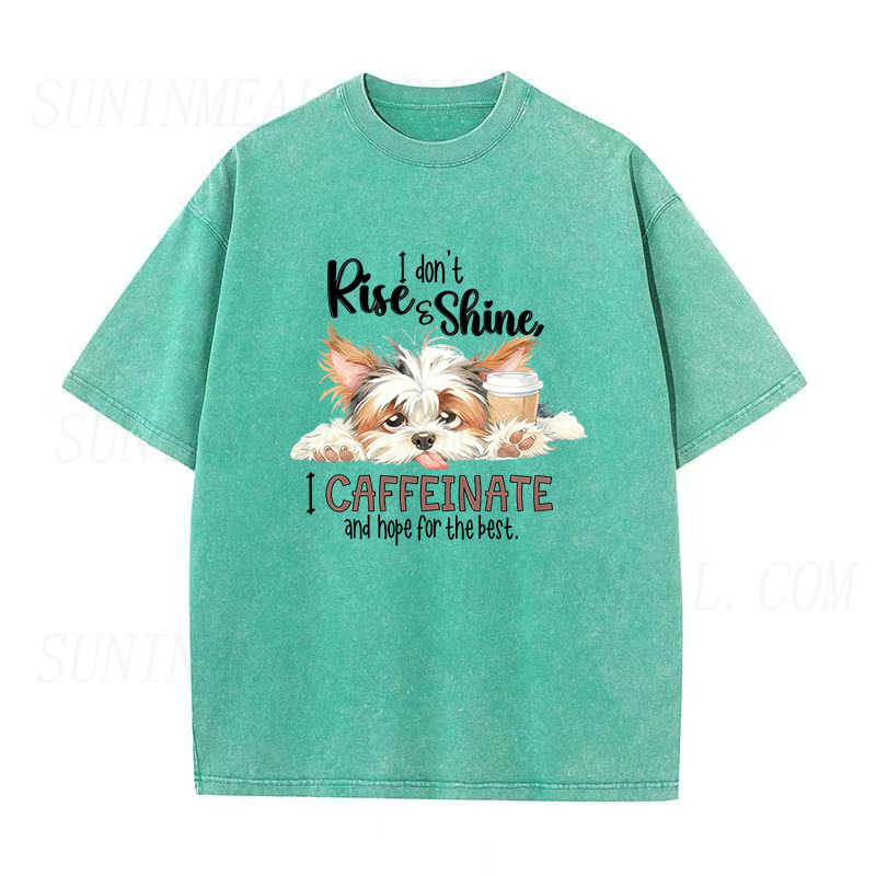 I Don't Rise And Shine Dog Coffee Unisex Tee