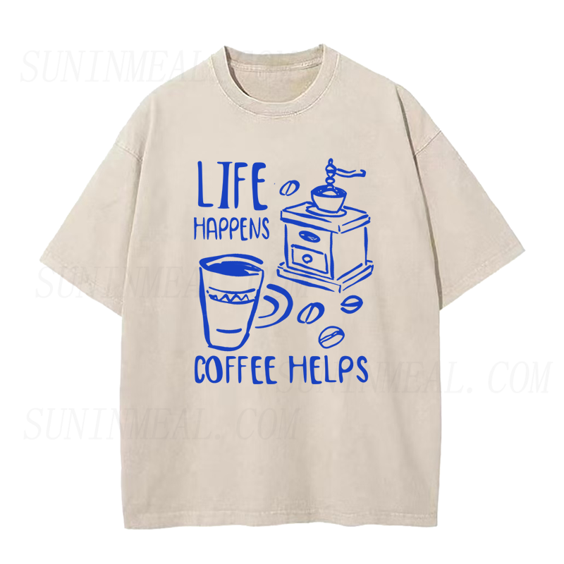 life happens coffee helps Unisex Tee