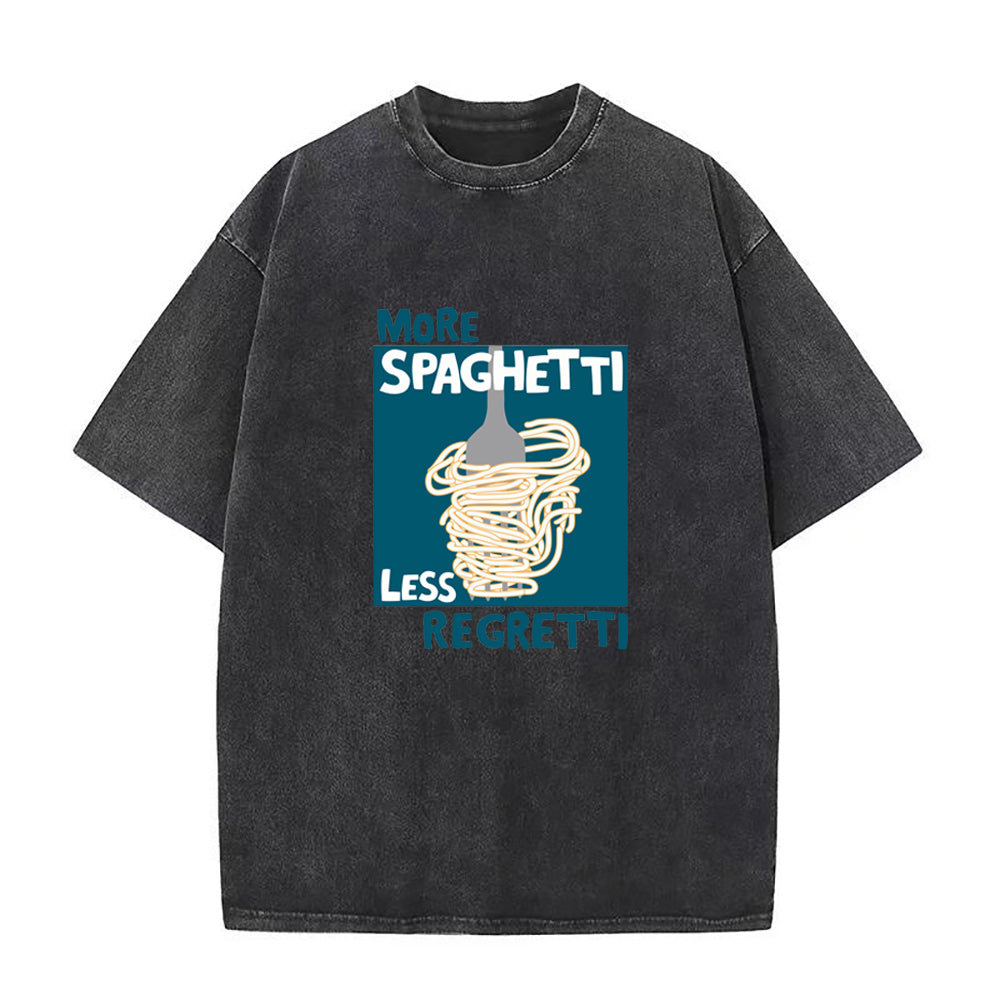 スパゲッティを増やし、後悔を減らすユニセックスTシャツ