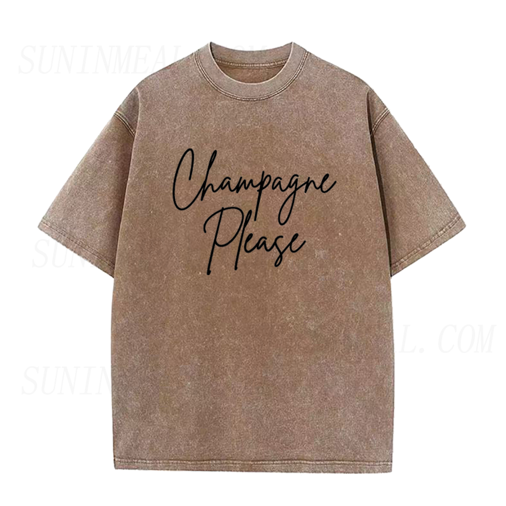 Retro Champagne Please Unisex Tee
