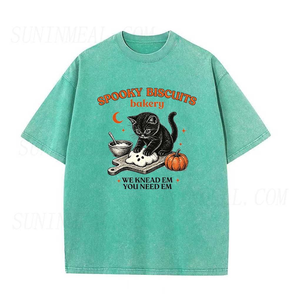 Spooky Biscuits Black Cat Unisex Tee