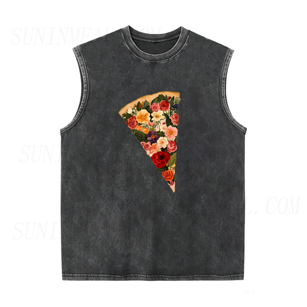 Flowers Pizza Unisex Tank Top