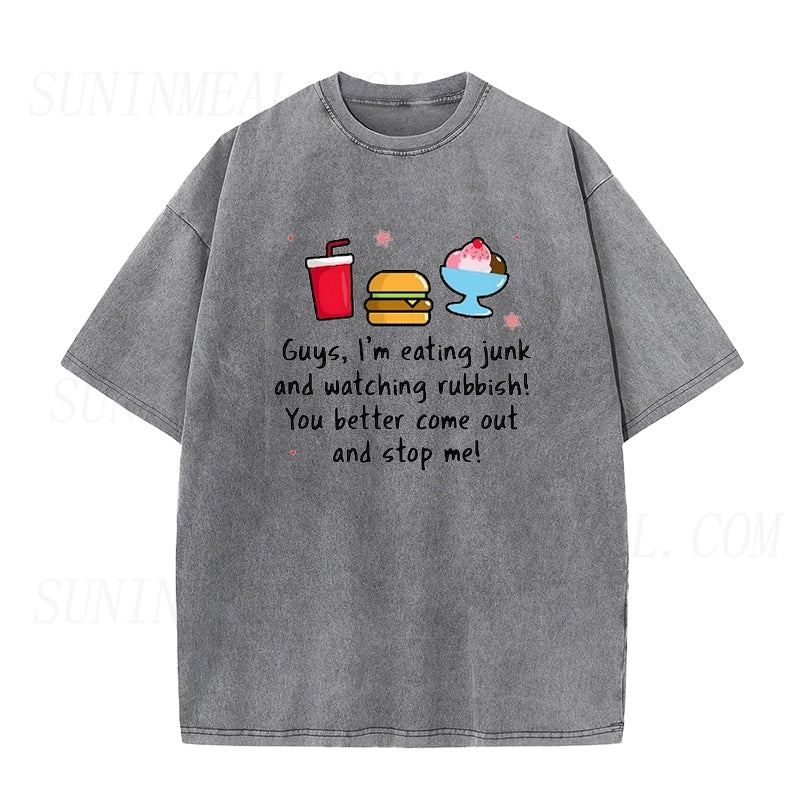 I'm eating junk and watching rubbish Unisex Tee
