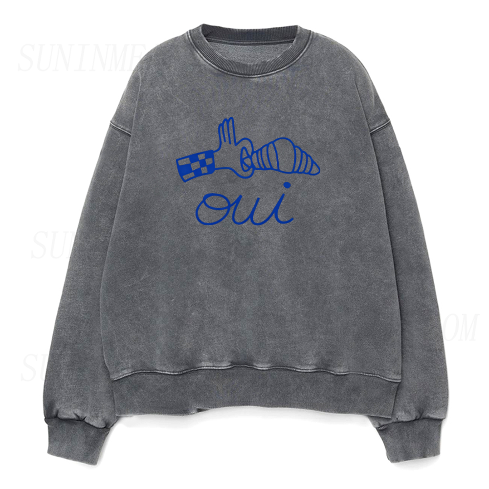 Oui Croissant French Unisex Crewneck Sweatshirt