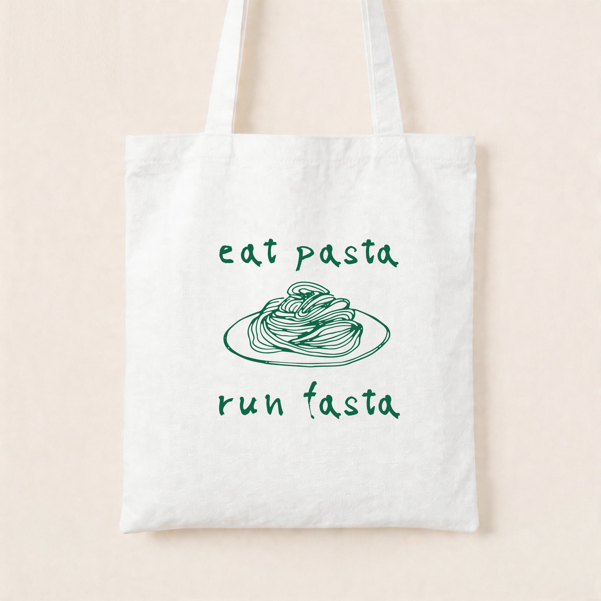 Eat Pasta Run Fasta Tote Bag