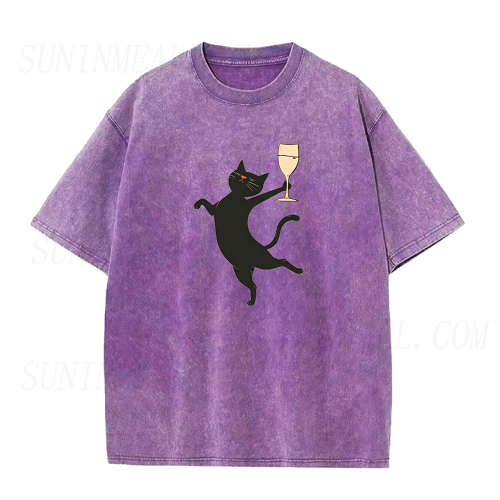 Black Cat Wine Unisex Tee