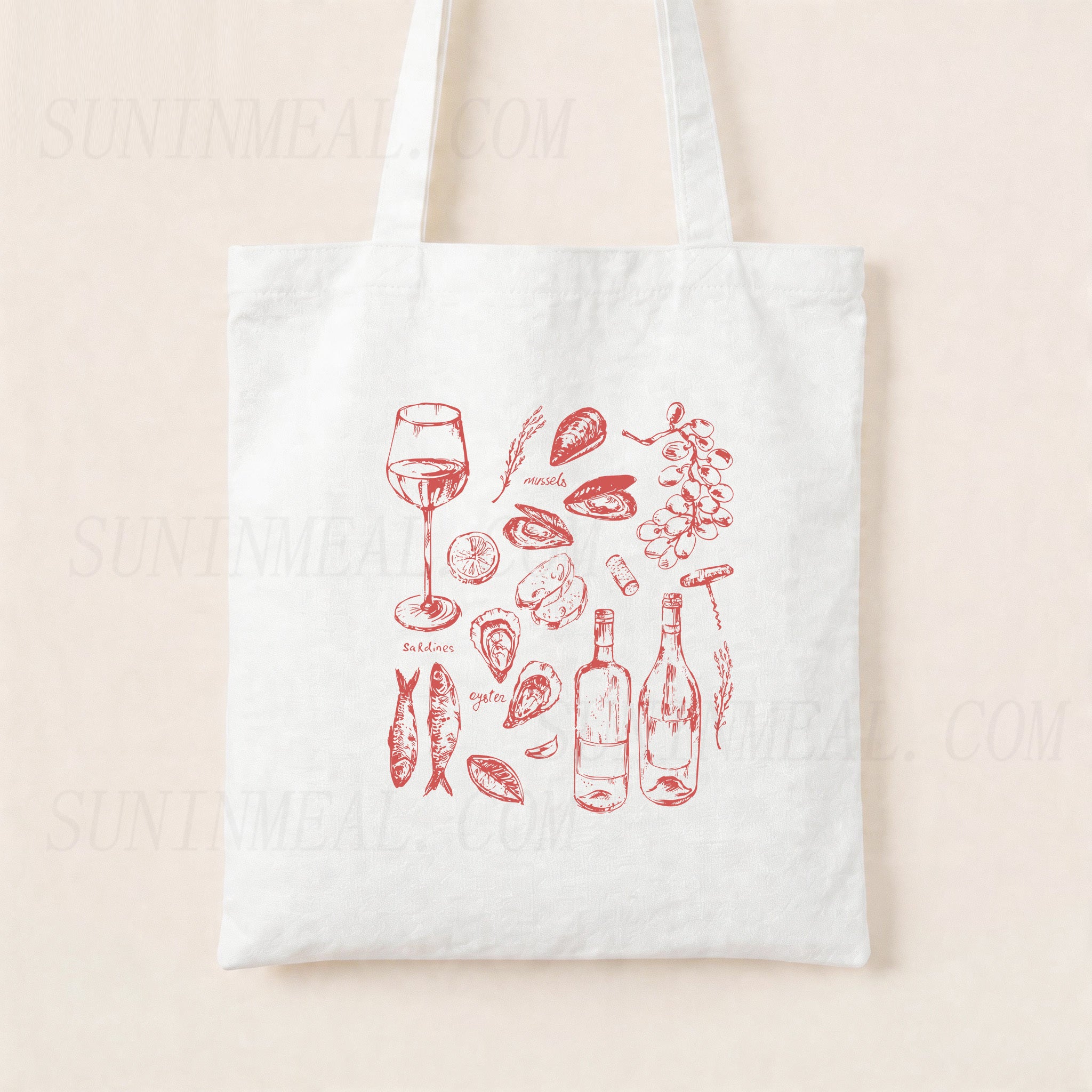 Ocean Wine Grapes Canvas Tote Bag