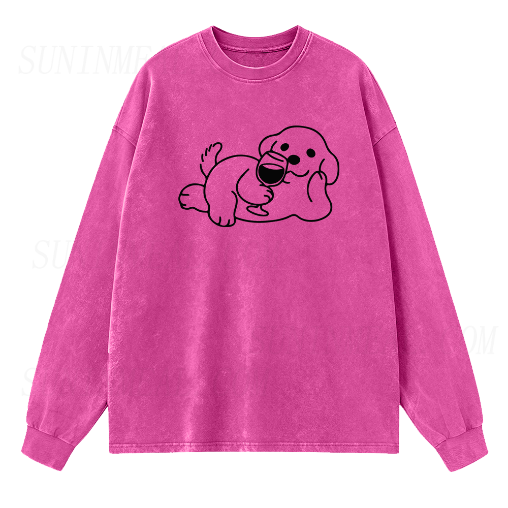 Wine Dog Long Sleeve Unisex Tee