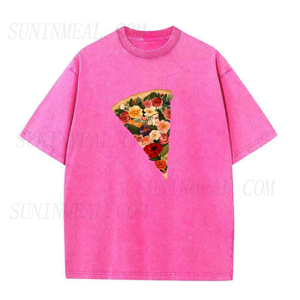 flowers pizza Unisex Tee