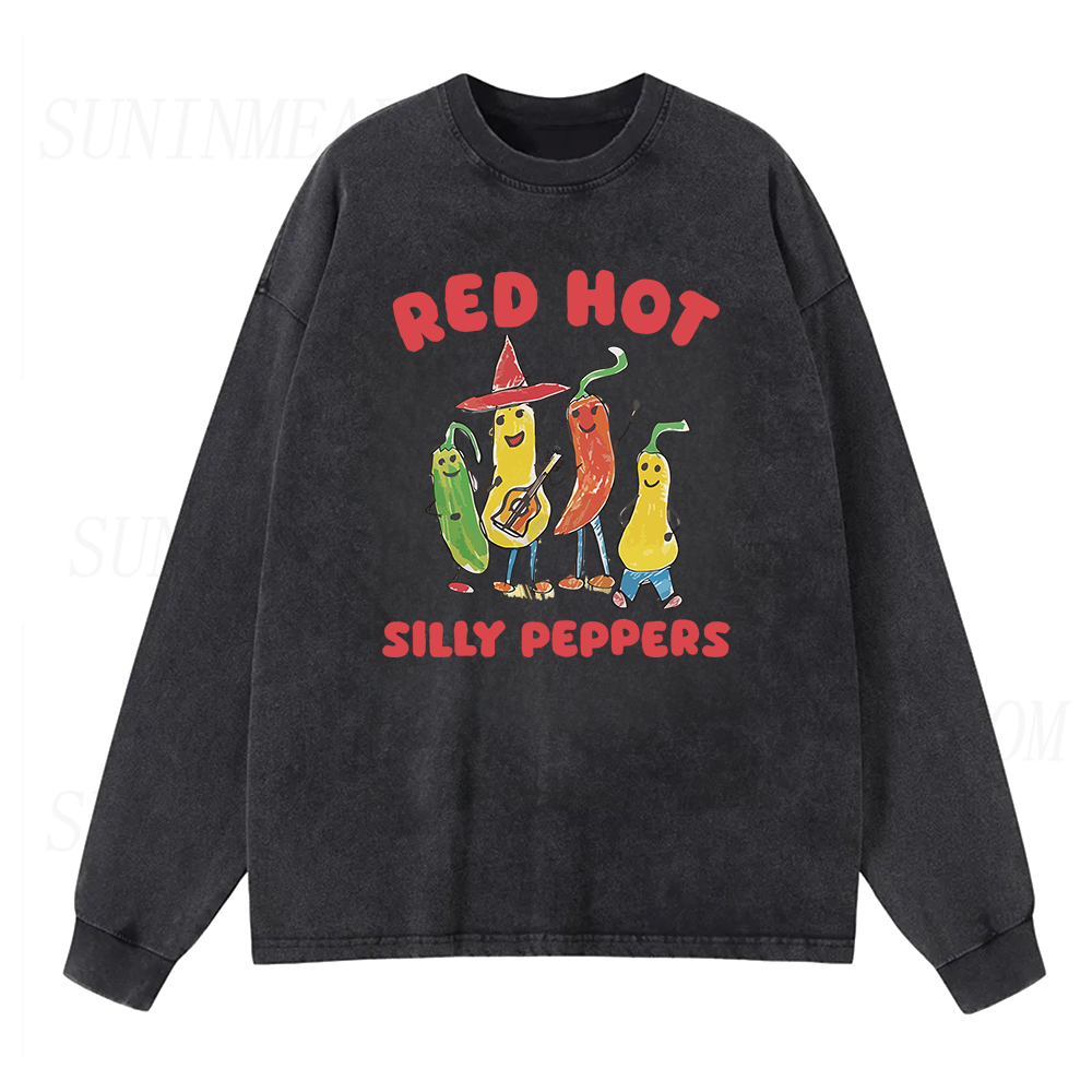 Red Hot Silly Peppers Long Sleeve Unisex Tee