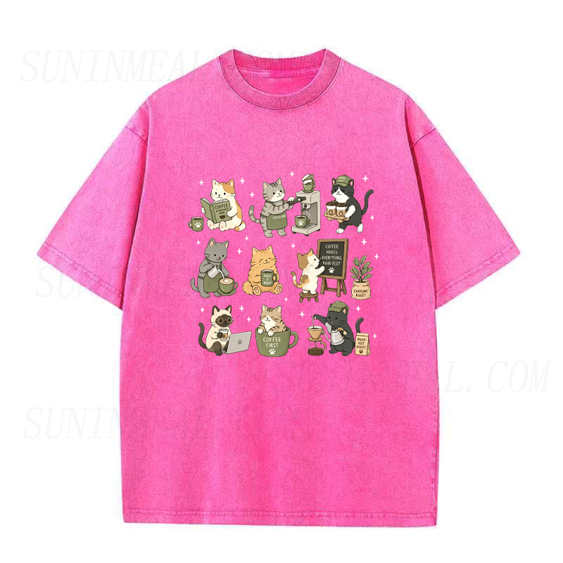 Cute Coffee Cats Unisex Tee