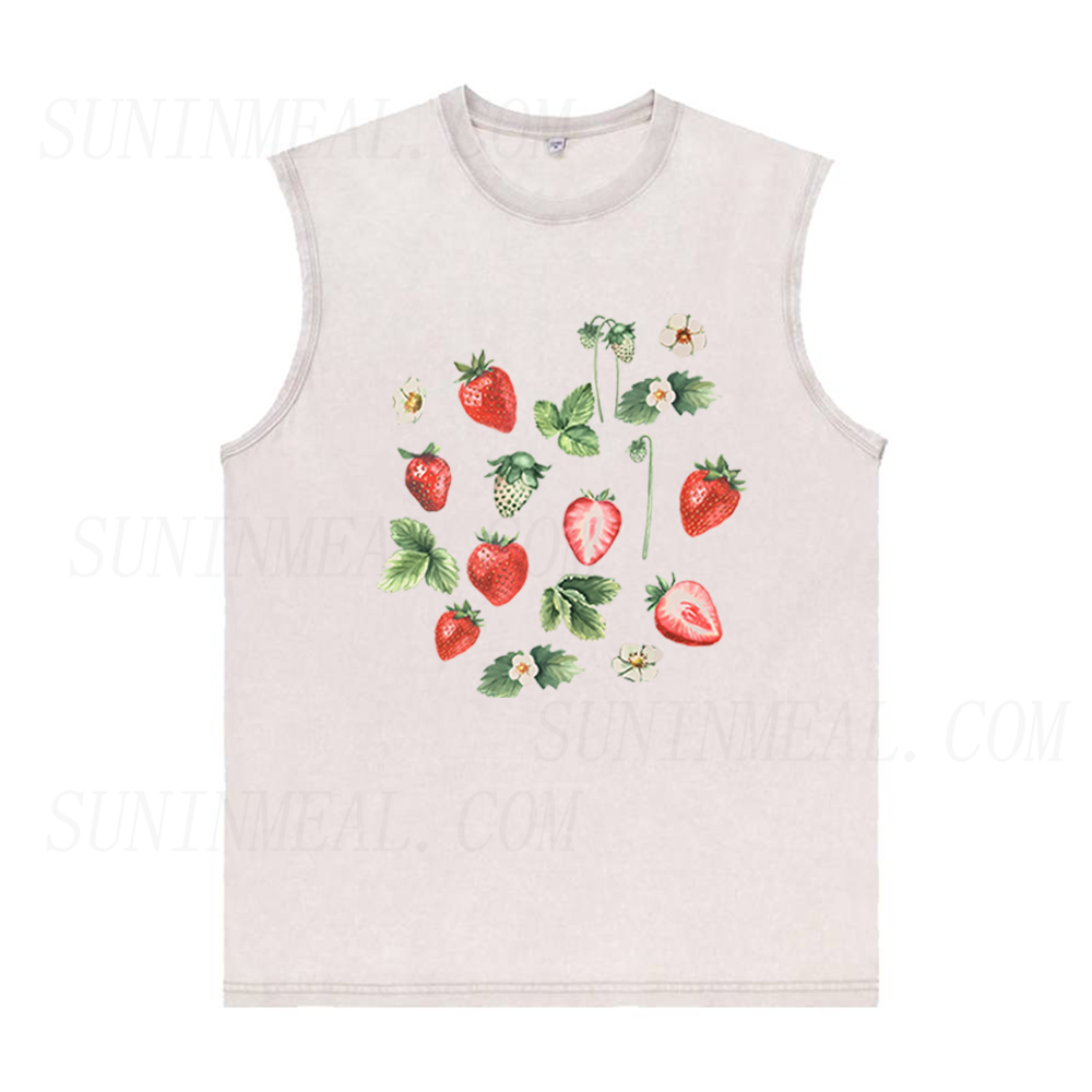 Strawberry Botanical Unisex Tank Top