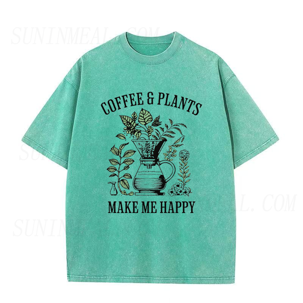 Coffee And Plants Make Me Happy Unisex Tee