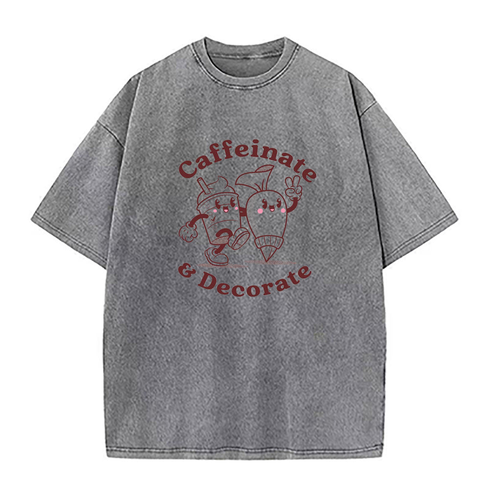 カフェイン＆デコレート ユニセックスTシャツ