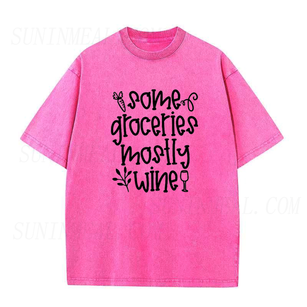 Some Groceries Mostly Wine Unisex Tee