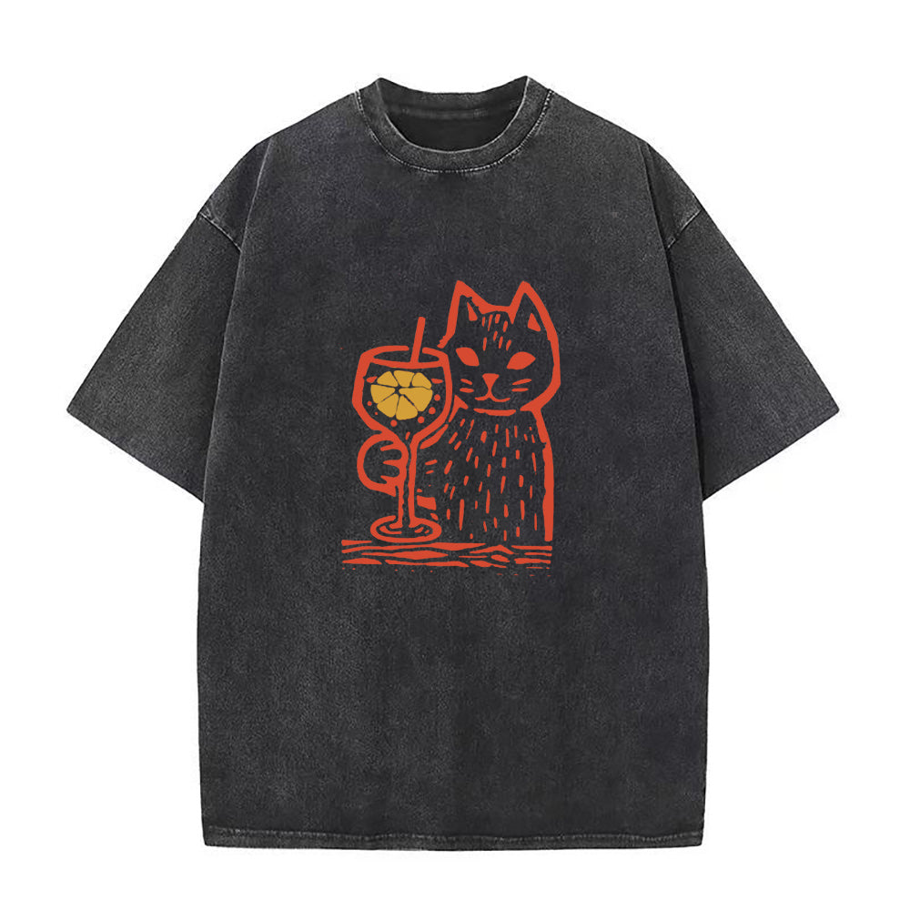 ワイン＆CATユニセックスTシャツ