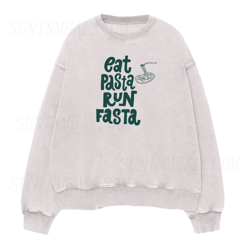 eat pasta run fasta Unisex Crewneck Sweatshirt