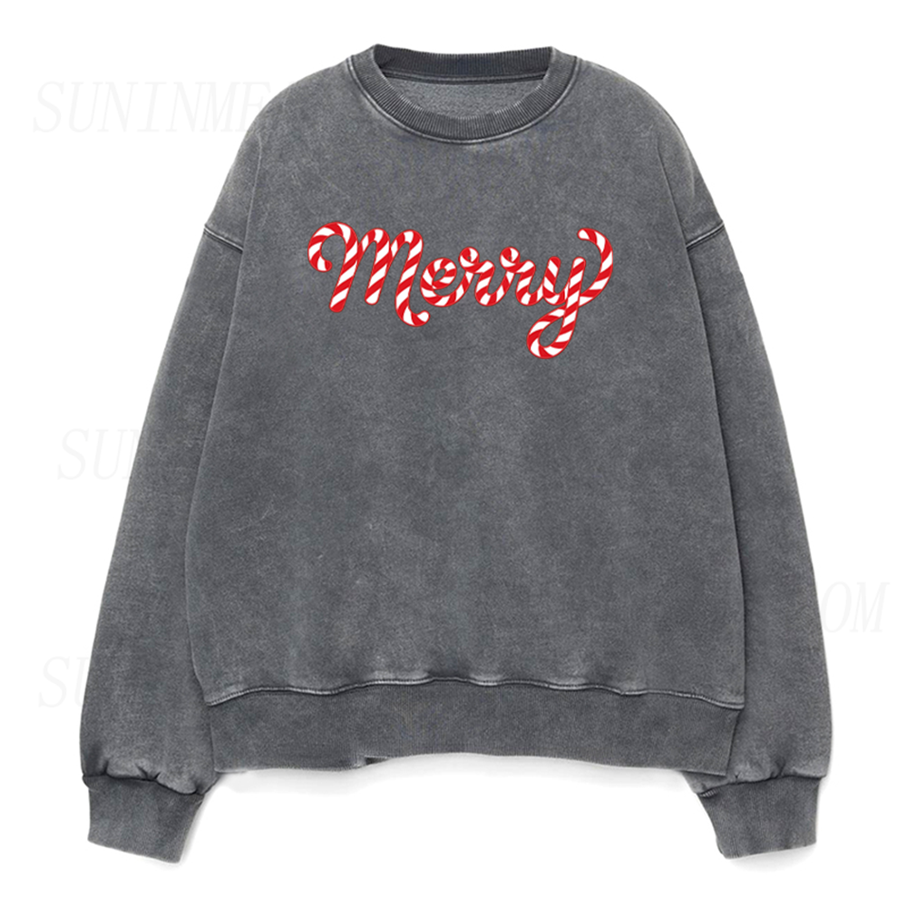 Merry Candy Cane Christmas Unisex Crewneck Sweatshirt