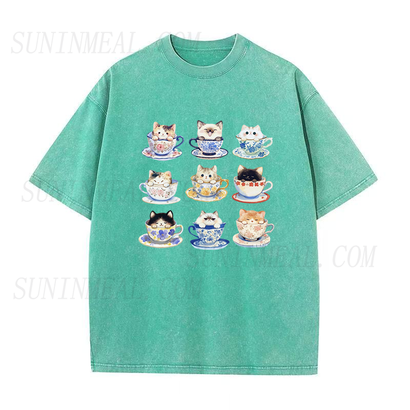 Funny Kitten Teacups Unisex Tee