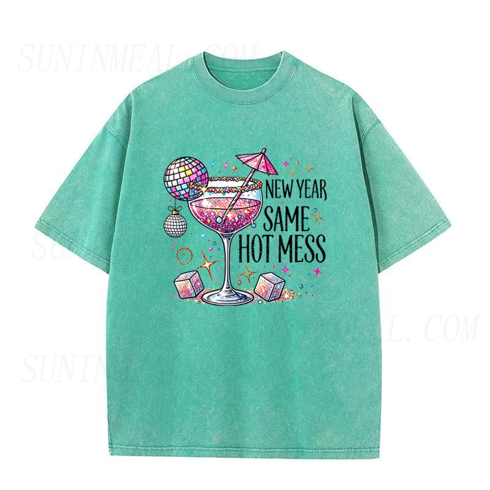 New Year Same Hot Mess Cocktail Unisex Tee