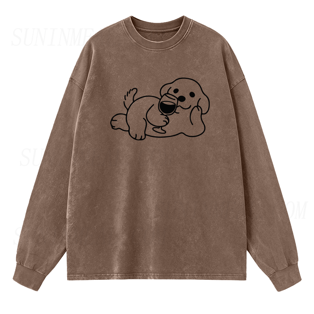 Wine Dog Long Sleeve Unisex Tee