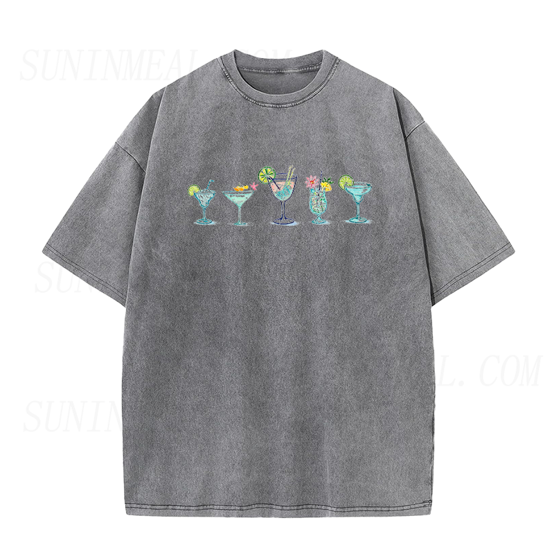 Watercolor Cocktail Glasses Unisex Tee