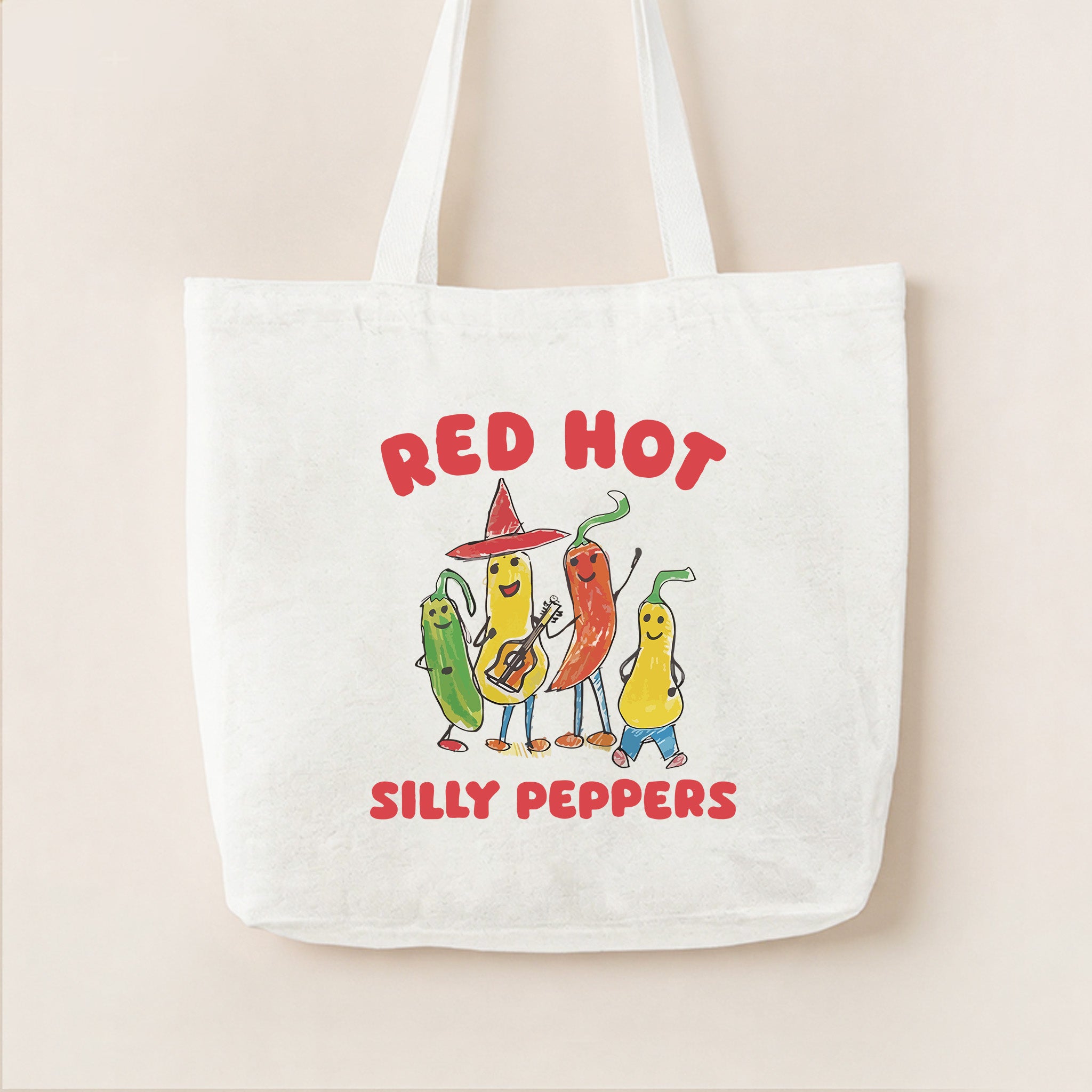 Red Hot Silly Peppers Tote Bag