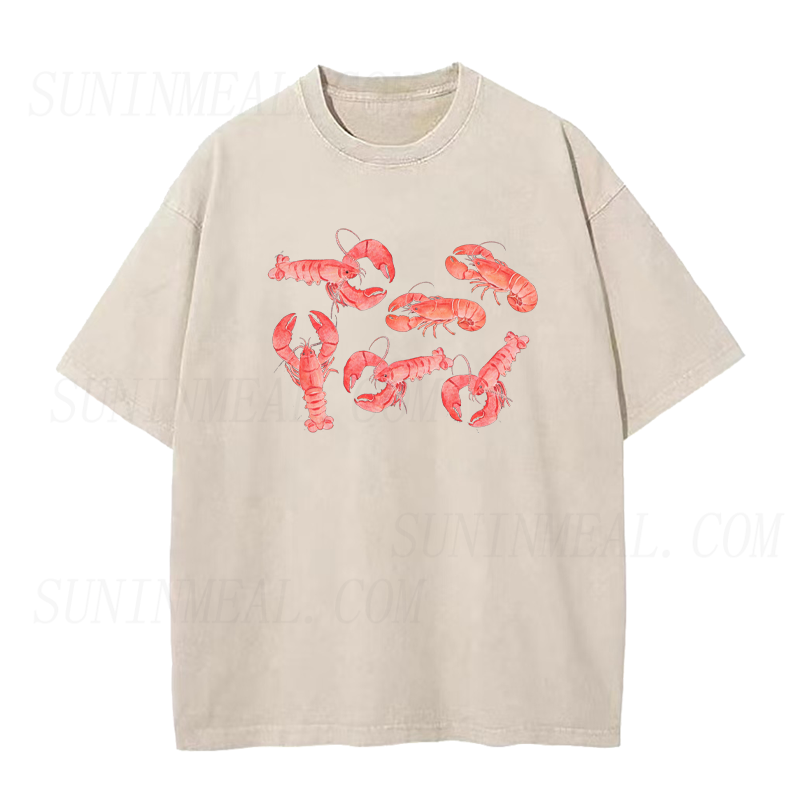 Retro Seafood Lobsters Unisex Tee